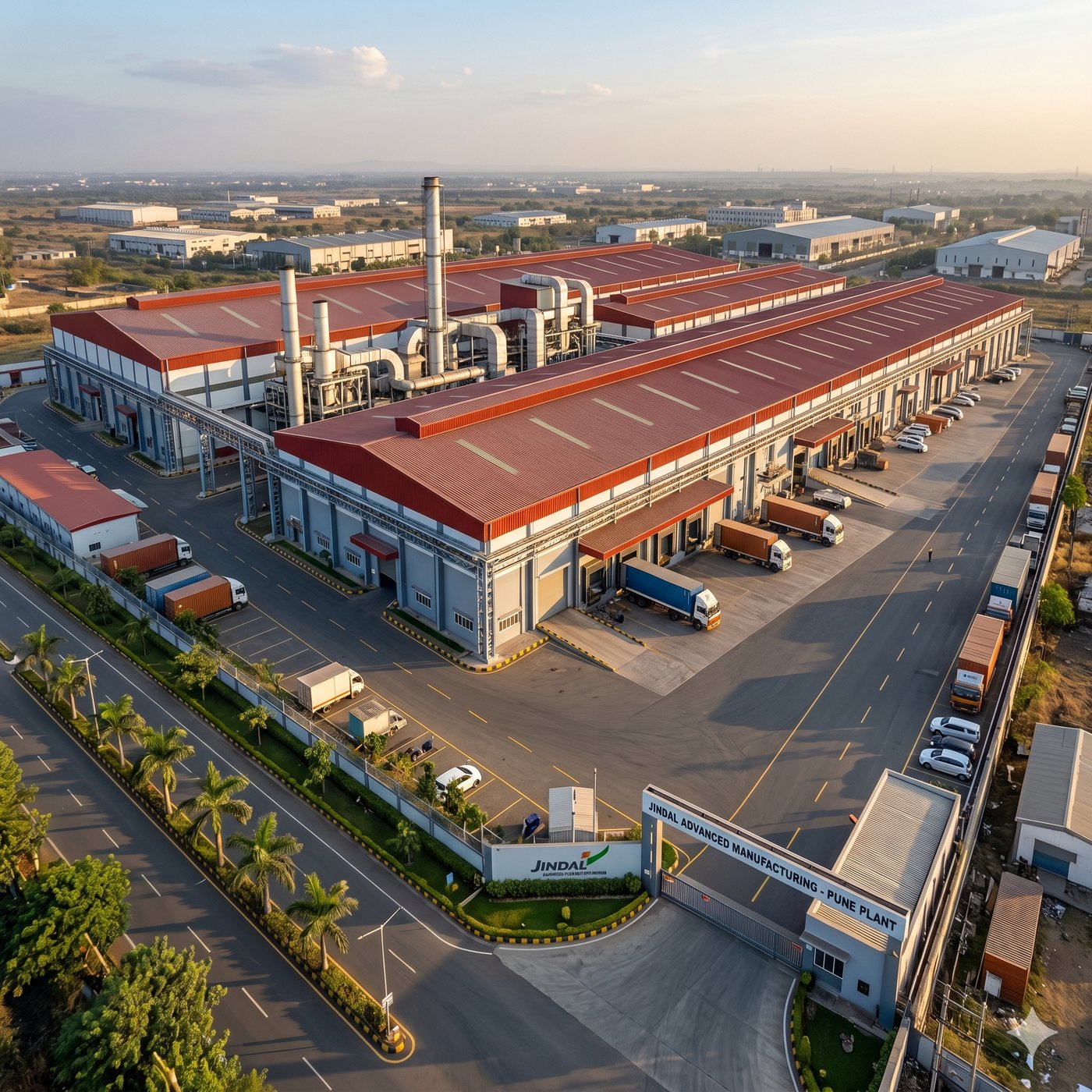Modern industrial warehouse and factory interior with clean layout
